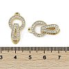 Brass Clear Cubic Zirconia Fold Over Clasps KK-Z078-09G-3