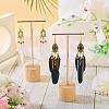 2Pairs 2 Colors Feather Chandelier Earrings EJEW-TA0001-81B-6