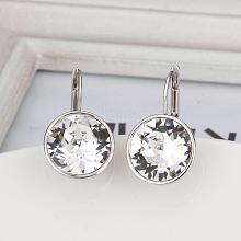 Real Platinum Plated Tin Alloy Cubic Zirconia Leverback Earrings EJEW-BB09658-P