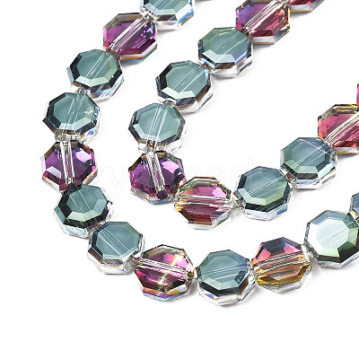 Electroplate Translucent Glass Beads Strands X-EGLA-N002-27-D02-1