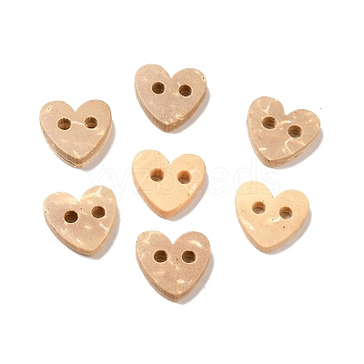 Carved 2-hole Basic Sewing Button Shaped in Heart NNA0YZA-1