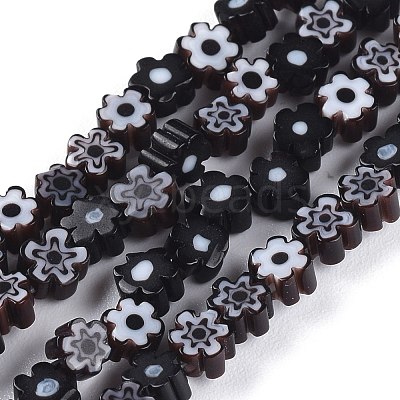 Handmade Millefiori Glass Bead Strands LAMP-J035-4mm-01-1