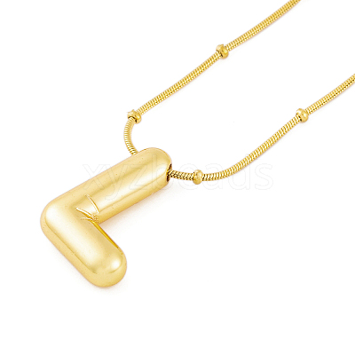 Ion Plating(IP) Initial Letter 304 Stainless Steel Pendant Necklace NJEW-R265-05G-L-1