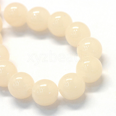 Baking Paint Imitation Jade Glass Round Bead Strands X-DGLA-Q021-6mm-41-1