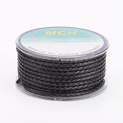 Eco-Friendly Braided Leather Cord OCOR-L035-3mm-E09-1