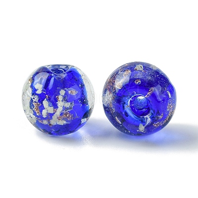 Luminous Handmade Gold Sand Lampwork Beads FOIL-B001-07B-1