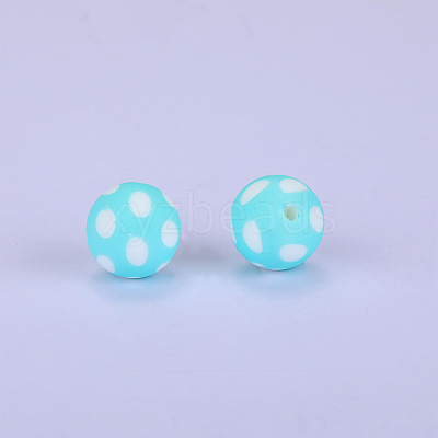 Printed Round Silicone Focal Beads SI-JX0056A-45-1