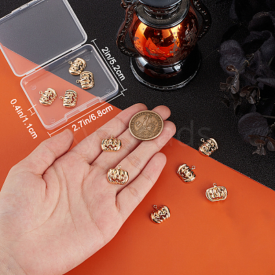 10Pcs Halloween Themed Brass Pendants KK-BBC0015-68B-1