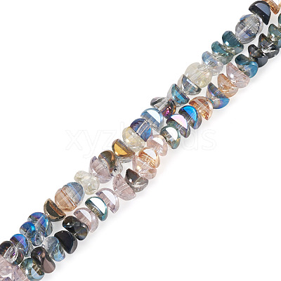2 Strands Electroplate Transparent Glass Beads Strands EGLA-TADJ0001-06-1