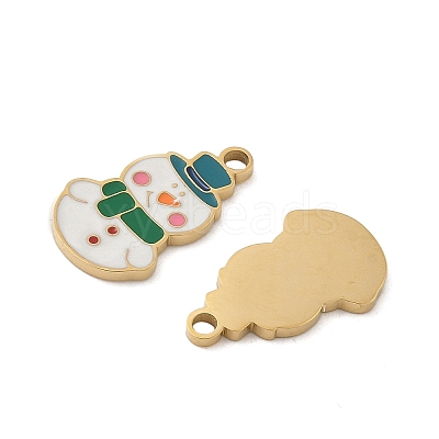 Christmas 304 Stainless Steel Enamel Pendants STAS-Z093-08U-G-1