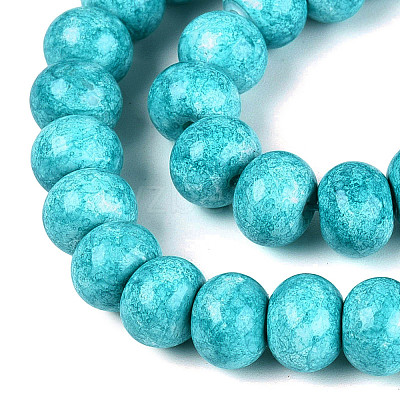 Opaque Baking Paint Glass Beads Strands GLAA-Q110-03A-08-1