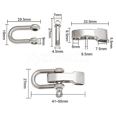 Adjustable Alloy Screw Pin Shackle PALLOY-WH0065-96P-1
