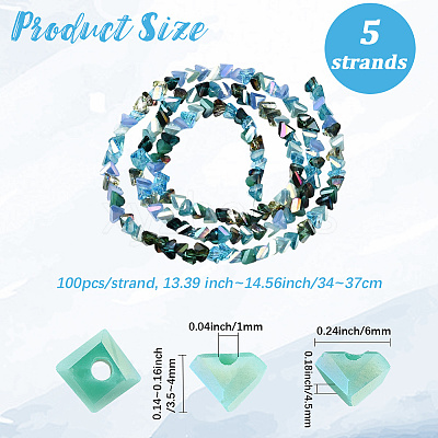 5 Strands Electroplate Glass Beads Strands EGLA-LT0001-03A-1
