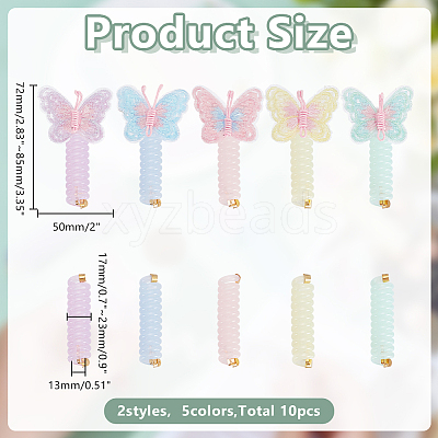 10Pcs 10 Styles Silicone Hair Accessories for Women Girls OHAR-AR0001-09-1
