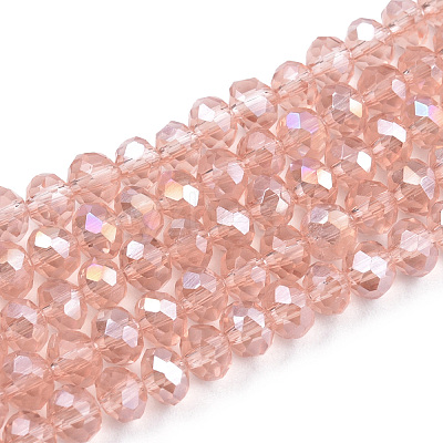 Electroplate Glass Beads Strands X-EGLA-A034-T6mm-B32-1