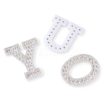 Alphabet Resin Rhinestone Patches DIY-TAC0005-45A-1