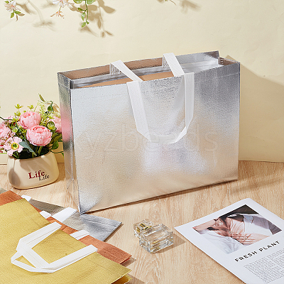 18Pcs 3 Colors Eco-Friendly Non Woven Fabric Extra Large Reusable Gift Bags With Handles ABAG-GO0001-16-1