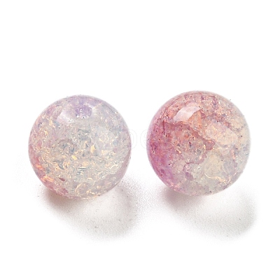 Transparent Spray Painting Crackle Glass Beads GLAA-L046-01A-06-1