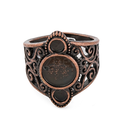 Brass Open Cuff Ring Components KK-U074-14R-1