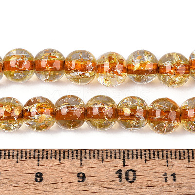 Crackle Transparent Glass Beads Strands GLAA-N030-8mm-01G-1