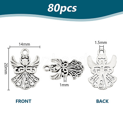 80Pcs Tibetan Style Alloy Pendants TIBEP-PH0001-69AS-1