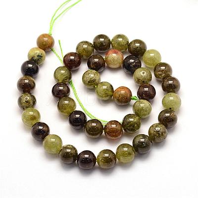 Natural Green Garnet Beads Strands G-G661-8mm-1