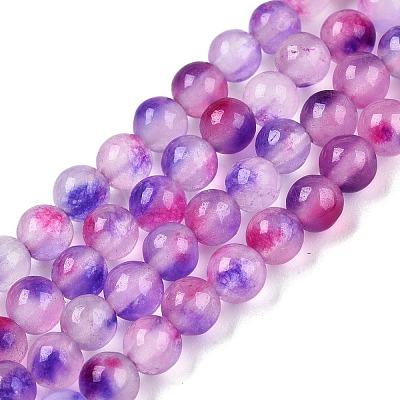 Dyed Natural White Jade Beads Strands G-T140-4mm-A10-1