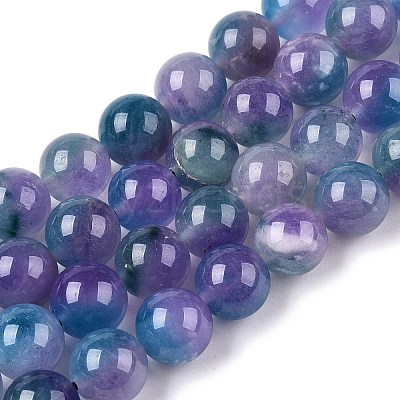 Dyed Natural White Jade Beads Strands G-T138-10mm-210-14-1