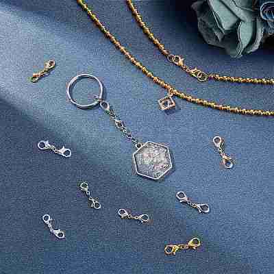 160Pcs 2 Style Zinc Alloy/Stainless Steel Lobster Claw Clasps FIND-PH0004-16-1