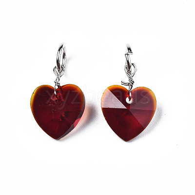 Faceted Transparent Glass Charms GLAA-T024-04H-1