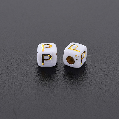 Opaque White Acrylic Beads MACR-Q242-010P-1