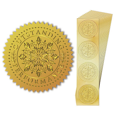 Self Adhesive Gold Foil Embossed Stickers DIY-WH0211-387-1
