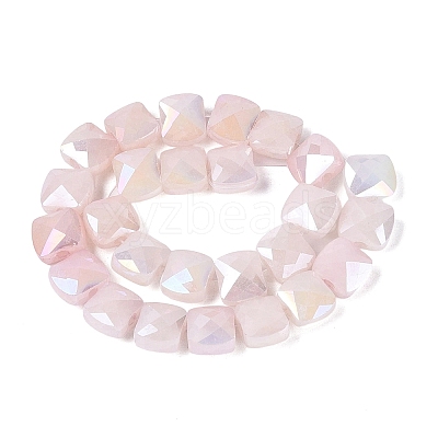 Electroplate Crackle Imitation Jade Glass Beads Strands EGLA-Q135-02A-A01-1