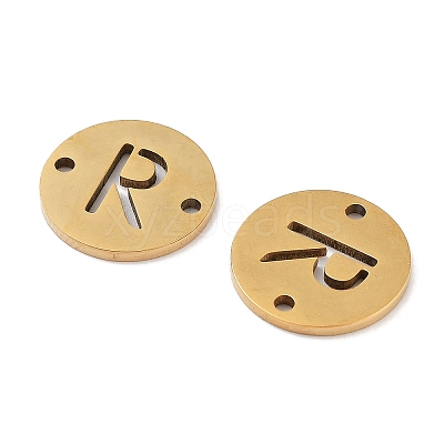 PVD Vacuum Plating 201 Stainless Steel Hollow Flat Round Links FIND-R149-03R-G-1