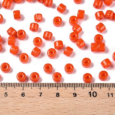 Opaque Baking Paint Glass Seed Beads SEED-T008-02J-1
