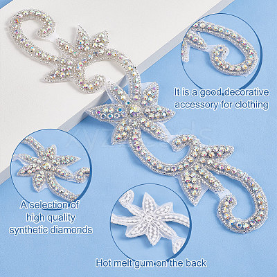 Flower Hotfix Rhinestone DIY-WH0504-33B-1