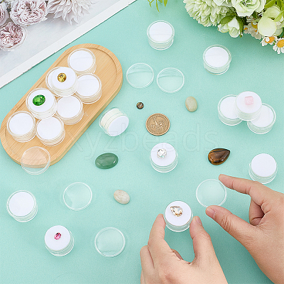 144Pcs Round Transparent Plastic Loose Diamond Packing Small Boxes Sets CON-WH0095-198B-1