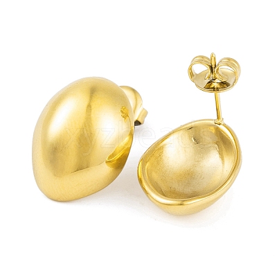 Ion Plating(IP) 304 Stainless Steel Stud Earrings for Women EJEW-A049-16G-1