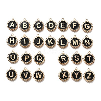 Alloy Black Enamel Pendants ENAM-K075-03A-G-1