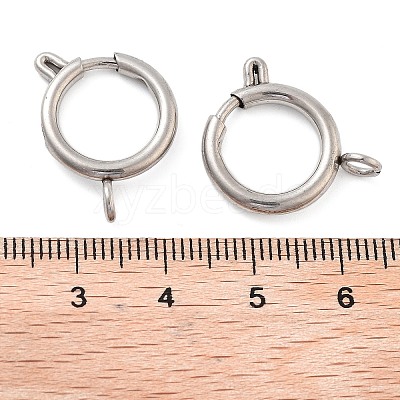 Non-Tarnish 304 Stainless Steel Spring Ring Clasps X-STAS-E104-09D-P-1
