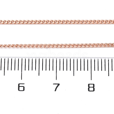 Long-Lasting Plated Brass Curb Chain Necklaces NJEW-K112-07RG-NF-1
