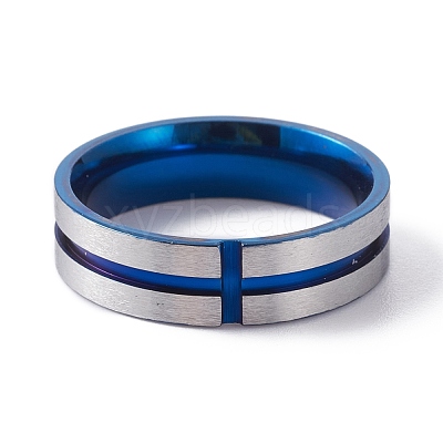 201 Stainless Steel Plain Band Rings RJEW-TAC0002-006C-BLP-1