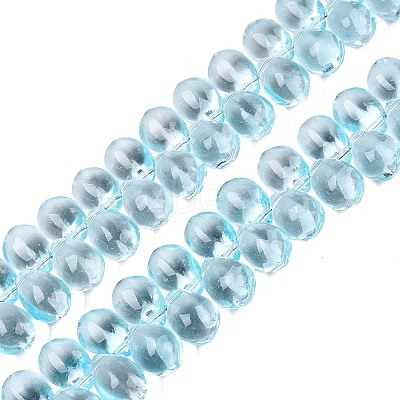 Baking Paint Transparent Glass Beads Strands GL-N005-02A-D07-1