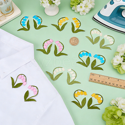 16Pcs 16 Colors Polyester & Cotton Clothing Patches DIY-FG0010-39-1