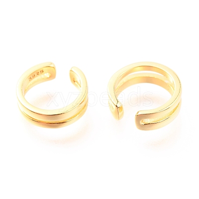925 Sterling Silver Cuff Earrings EJEW-H124-07G-1
