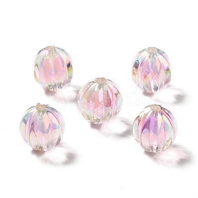 Two Tone UV Plating Rainbow Iridescent Acrylic Beads TACR-D010-05B-1