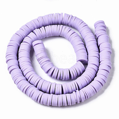 Handmade Polymer Clay Beads Strands CLAY-R089-8mm-146-1