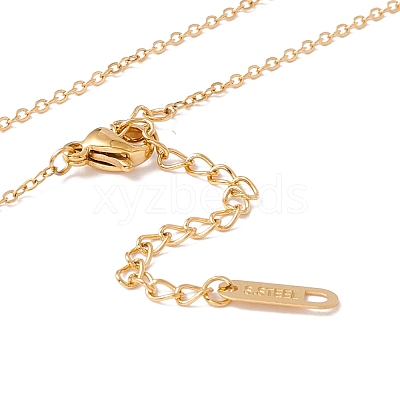 Ion Plating(IP) 304 Stainless Steel Heart with Teardrop Pendant Necklace NJEW-P262-06G-1