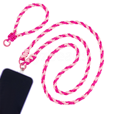 2Pcs Polyester & Spandex Cord Phone Hand Strap Chains HJEW-PH02163-1