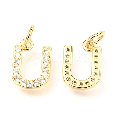 Brass Micro Pave Cubic Zirconia Charms ZIRC-O037-05G-1